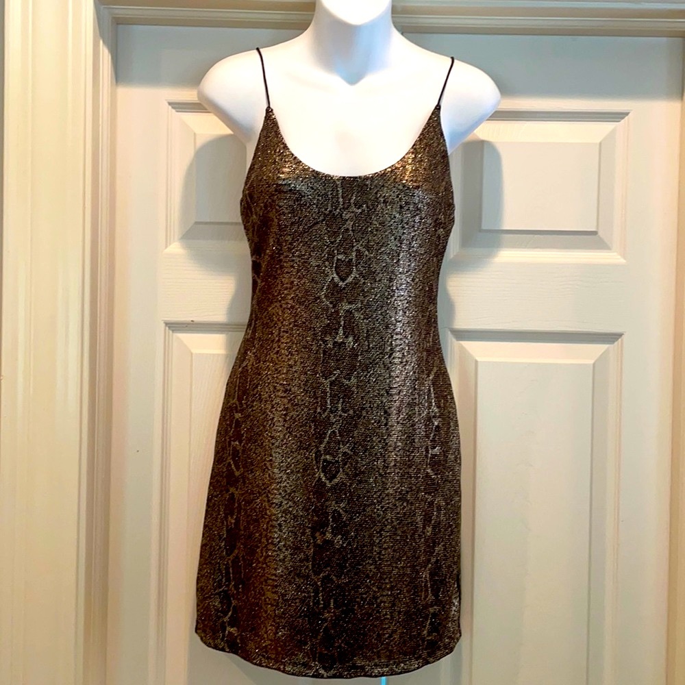 NWOT Alice + Olivia Metallic Snake Print Dress Size 4